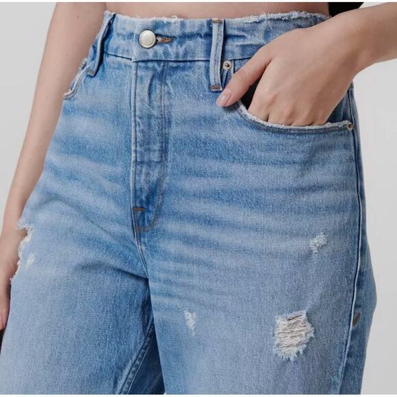 NWT Good American Light Blue Straight Leg Jeans - Picture 4 of 16